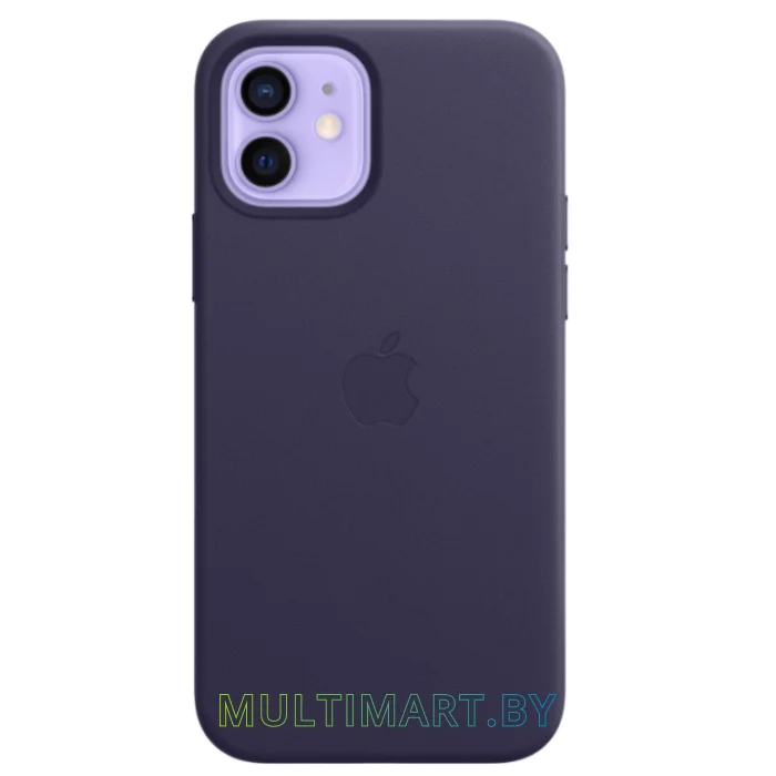 Чехол для телефона Apple MagSafe Leather Case для iPhone 12/12 Pro (темно-фиолетовый)